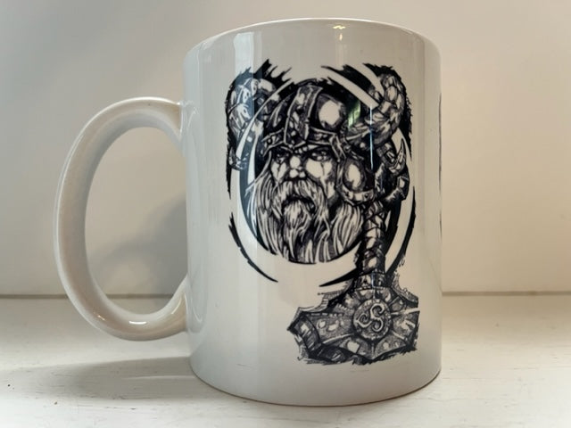 Thor's Hammer on White Ceramic Mug