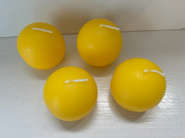 Yellow Ball Candles From Denmark