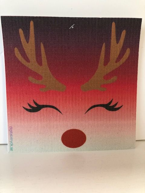 Happy Reindeer dishcloth