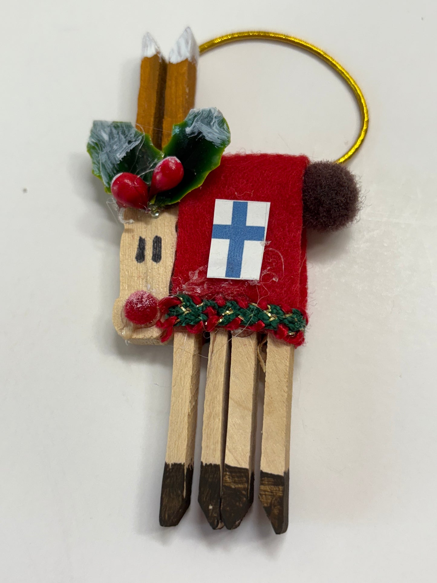 Reindeer with Finnish Flag For a Saddle