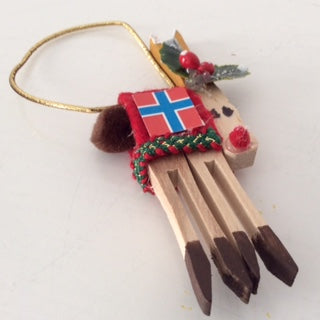 Reindeer with Norwegian Flag For a Saddle