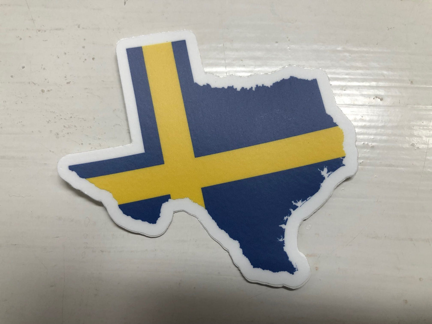 Texas and Swedish Flag Decal