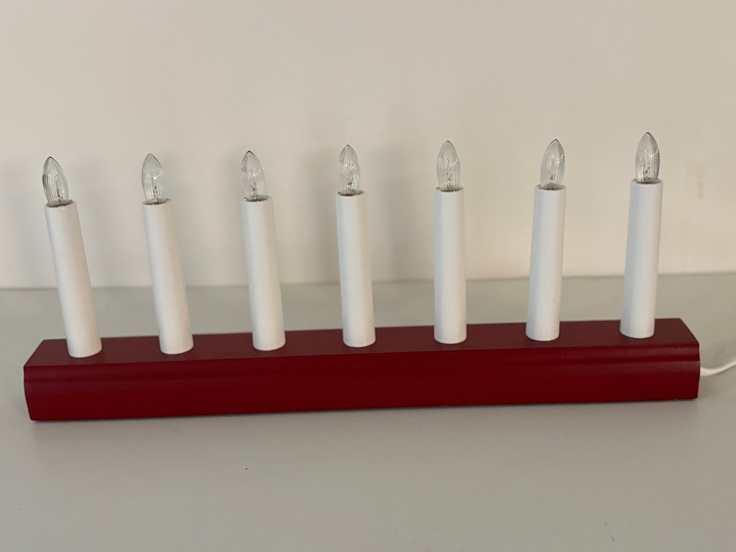 Electric Wooden Seven Light Candleholder