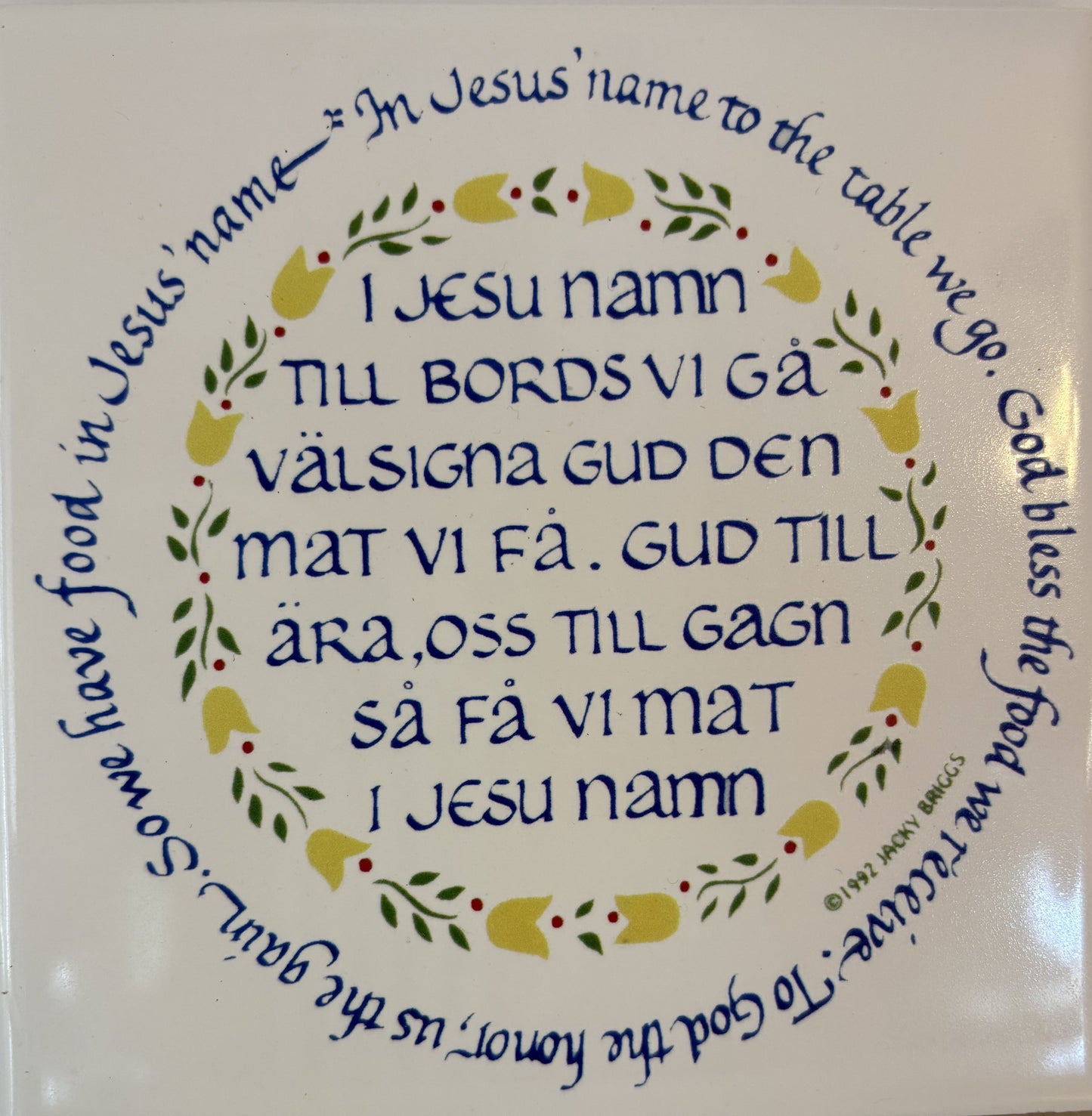 Swedish Table Prayer on Ceramic Tile