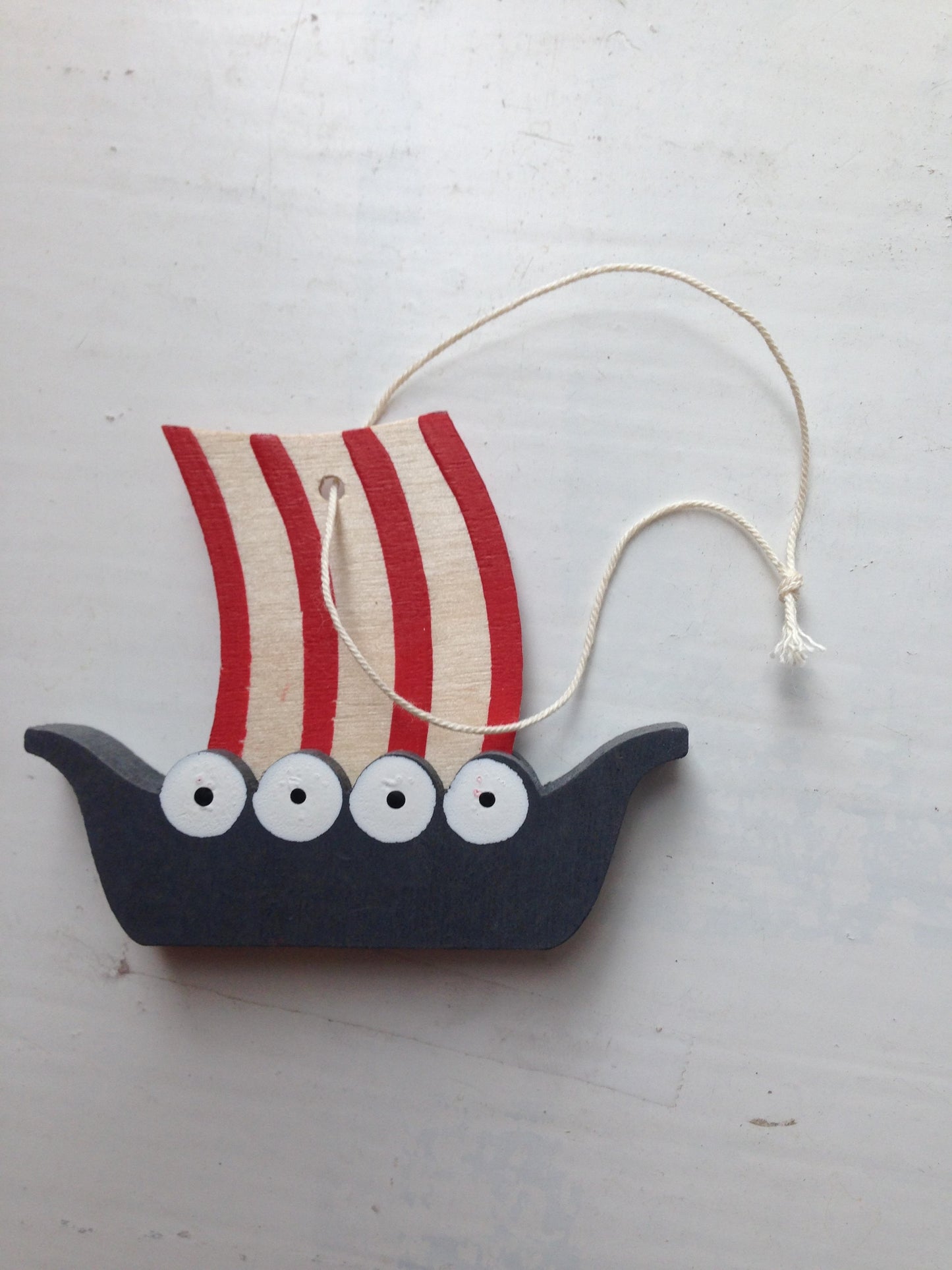 Wooden Viking Ship Ornament
