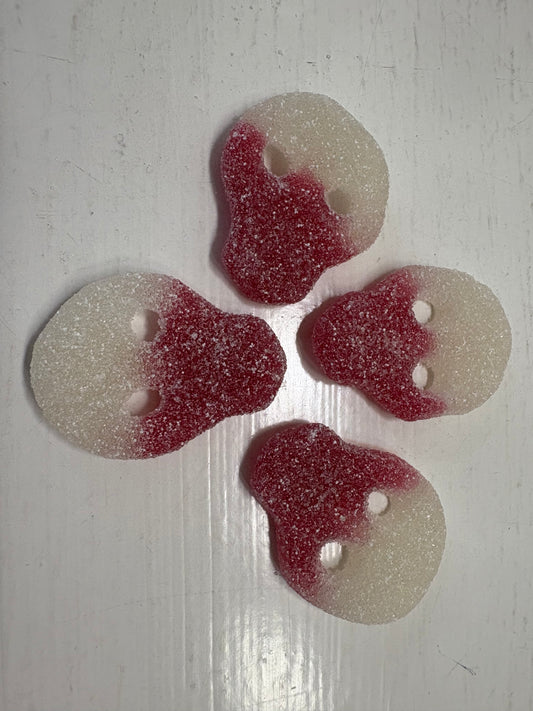 Sour Red and White Skulls