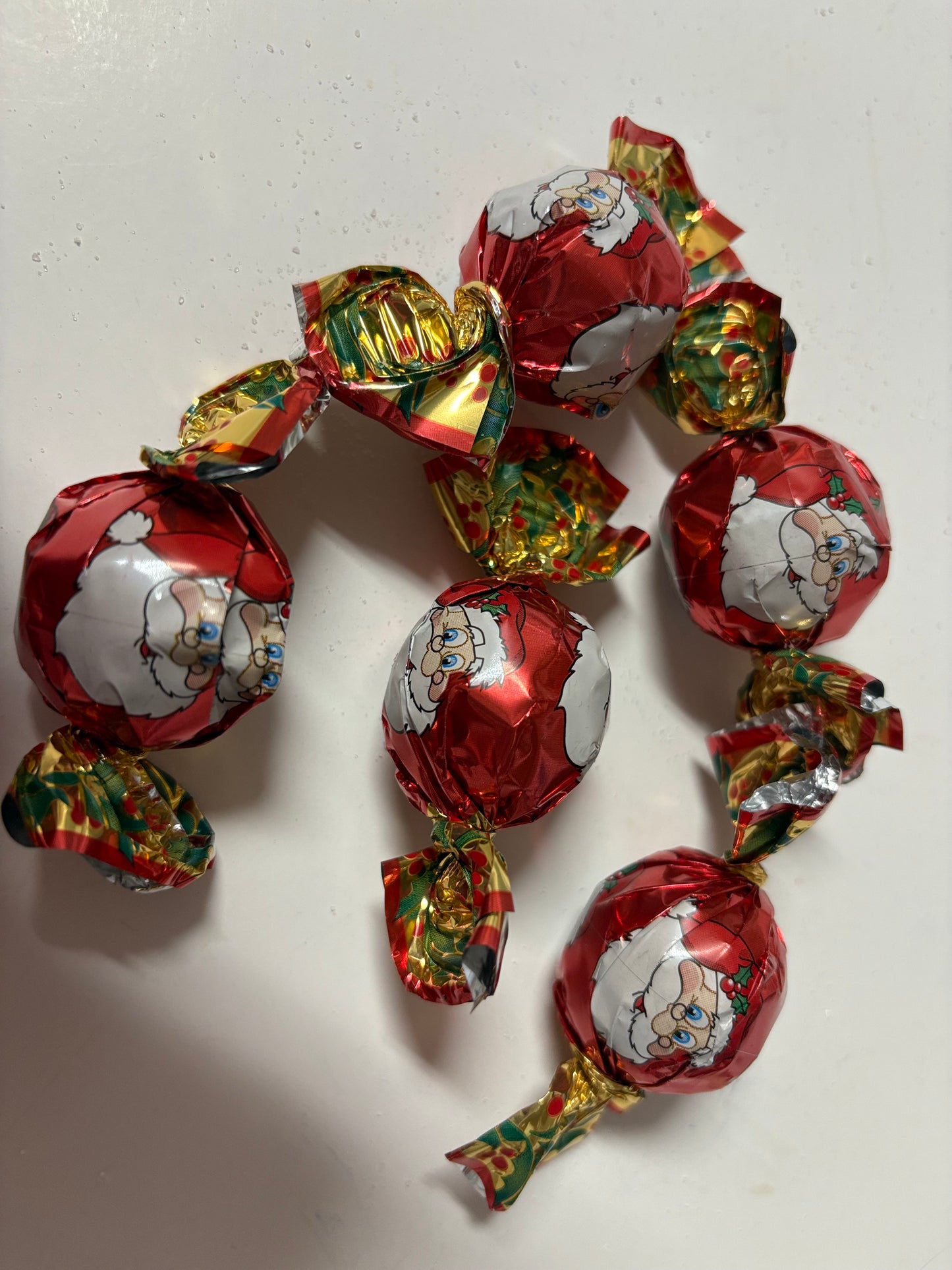Chocolate Wrapped in Santa Paper
