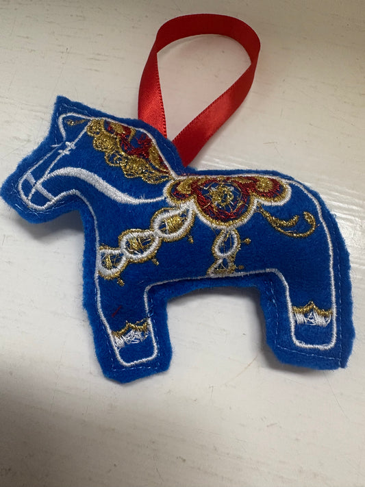 Blue Dala Horse Ornament