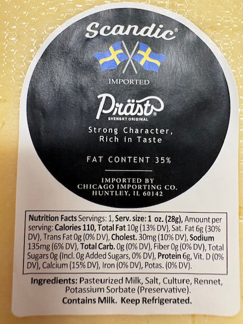 Swedish Prast, Cheese