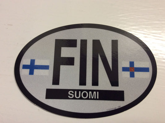 Oval Decal with Finnish Flag