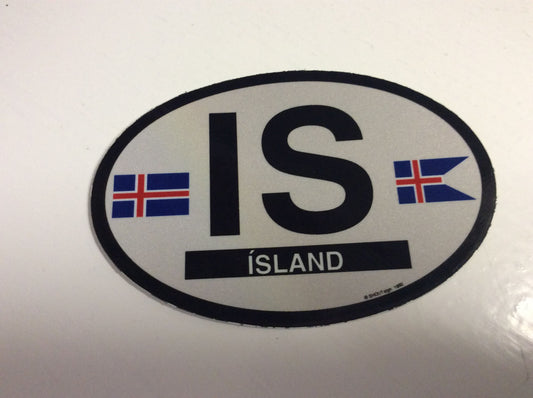 Iceland Oval Flag Decal
