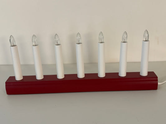 Electric Wooden Seven Light Candleholder