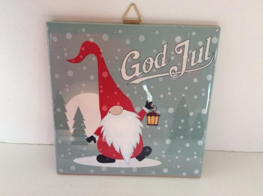 God Jul Nisse/Tomte/Tonttu Ceramic Tile