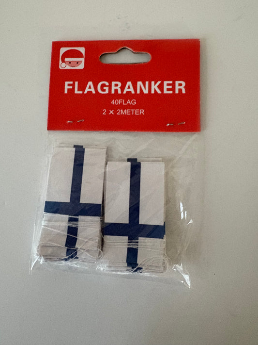 Garland with Finnish flags