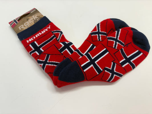 Red Socks with Norwegian Flags