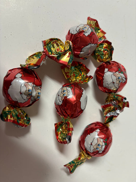Chocolate Wrapped in Santa Paper